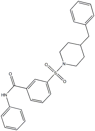 3-[(4-benzylpiperidin-1-yl)sulfonyl]-N-phenylbenzamide 结构式