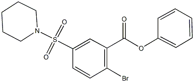 phenyl 2-bromo-5-(piperidin-1-ylsulfonyl)benzoate 结构式