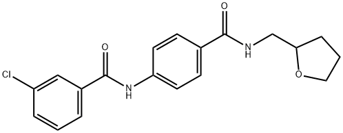 3-chloro-N-(4-{[(tetrahydro-2-furanylmethyl)amino]carbonyl}phenyl)benzamide 结构式