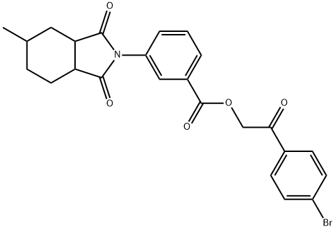 2-(4-bromophenyl)-2-oxoethyl 3-(5-methyl-1,3-dioxooctahydro-2H-isoindol-2-yl)benzoate 结构式