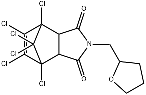 1,7,8,9,10,10-hexachloro-4-(tetrahydrofuran-2-ylmethyl)-4-azatricyclo[5.2.1.0~2,6~]dec-8-ene-3,5-dione 结构式
