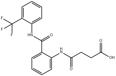 4-oxo-4-(2-{[2-(trifluoromethyl)anilino]carbonyl}anilino)butanoic acid 结构式