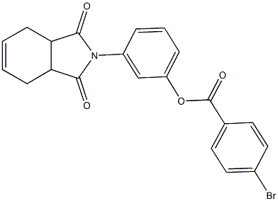 3-(1,3-dioxo-1,3,3a,4,7,7a-hexahydro-2H-isoindol-2-yl)phenyl 4-bromobenzoate 结构式