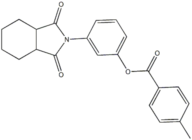 3-(1,3-dioxooctahydro-2H-isoindol-2-yl)phenyl 4-methylbenzoate 结构式