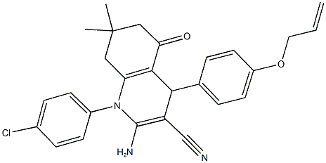 4-[4-(allyloxy)phenyl]-2-amino-1-(4-chlorophenyl)-7,7-dimethyl-5-oxo-1,4,5,6,7,8-hexahydroquinoline-3-carbonitrile 结构式