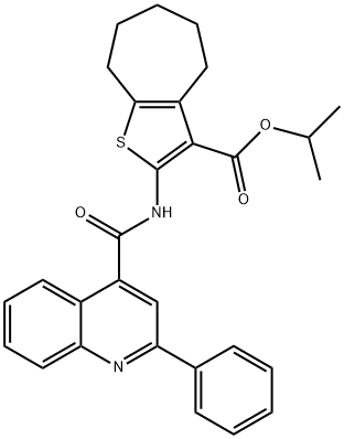 isopropyl 2-{[(2-phenyl-4-quinolinyl)carbonyl]amino}-5,6,7,8-tetrahydro-4H-cyclohepta[b]thiophene-3-carboxylate 结构式