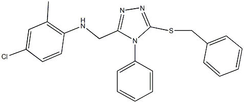 N-{[5-(benzylsulfanyl)-4-phenyl-4H-1,2,4-triazol-3-yl]methyl}-N-(4-chloro-2-methylphenyl)amine 结构式