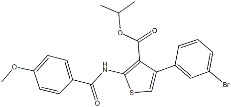 isopropyl 4-(3-bromophenyl)-2-[(4-methoxybenzoyl)amino]-3-thiophenecarboxylate 结构式