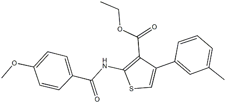 ethyl 2-[(4-methoxybenzoyl)amino]-4-(3-methylphenyl)-3-thiophenecarboxylate 结构式