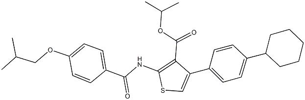 isopropyl 4-(4-cyclohexylphenyl)-2-[(4-isobutoxybenzoyl)amino]-3-thiophenecarboxylate 结构式