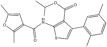 isopropyl 2-[(2,5-dimethyl-3-furoyl)amino]-4-(2,5-dimethylphenyl)-3-thiophenecarboxylate 结构式