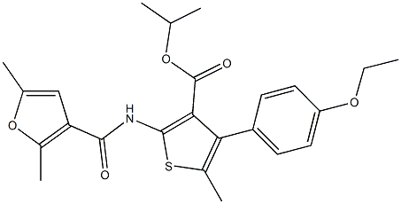 isopropyl 2-[(2,5-dimethyl-3-furoyl)amino]-4-(4-ethoxyphenyl)-5-methyl-3-thiophenecarboxylate 结构式