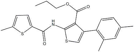 propyl 4-(2,4-dimethylphenyl)-2-{[(5-methyl-2-thienyl)carbonyl]amino}-3-thiophenecarboxylate 结构式