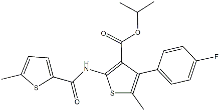 isopropyl 4-(4-fluorophenyl)-5-methyl-2-{[(5-methyl-2-thienyl)carbonyl]amino}-3-thiophenecarboxylate 结构式