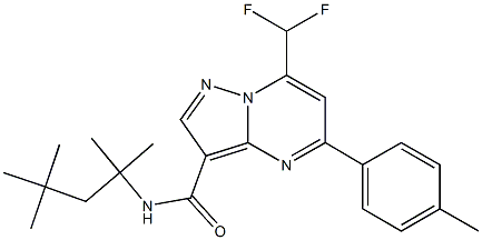 7-(difluoromethyl)-5-(4-methylphenyl)-N-(1,1,3,3-tetramethylbutyl)pyrazolo[1,5-a]pyrimidine-3-carboxamide 结构式