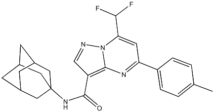 N-(1-adamantyl)-7-(difluoromethyl)-5-(4-methylphenyl)pyrazolo[1,5-a]pyrimidine-3-carboxamide 结构式