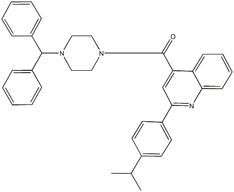 4-[(4-benzhydryl-1-piperazinyl)carbonyl]-2-(4-isopropylphenyl)quinoline 结构式