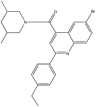 6-bromo-4-[(3,5-dimethyl-1-piperidinyl)carbonyl]-2-(4-ethylphenyl)quinoline 结构式