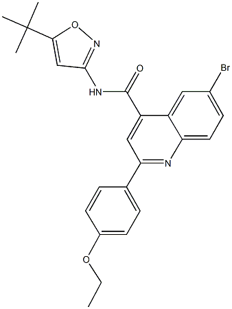 6-bromo-N-(5-tert-butyl-3-isoxazolyl)-2-(4-ethoxyphenyl)-4-quinolinecarboxamide 结构式