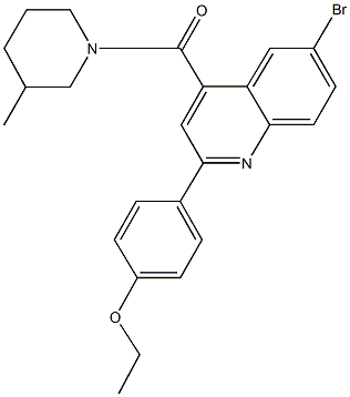 6-bromo-2-(4-ethoxyphenyl)-4-[(3-methyl-1-piperidinyl)carbonyl]quinoline 结构式