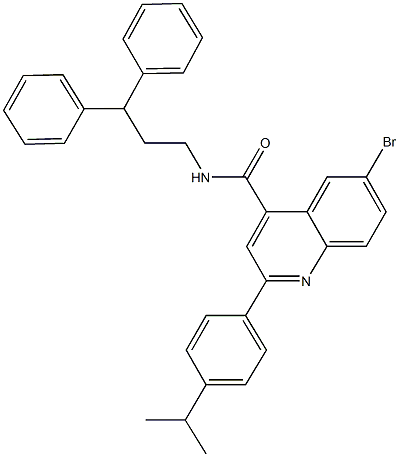 6-bromo-N-(3,3-diphenylpropyl)-2-(4-isopropylphenyl)-4-quinolinecarboxamide 结构式