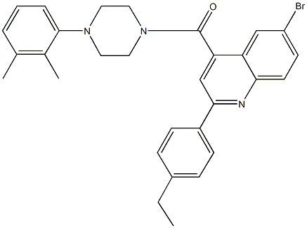 6-bromo-4-{[4-(2,3-dimethylphenyl)-1-piperazinyl]carbonyl}-2-(4-ethylphenyl)quinoline 结构式