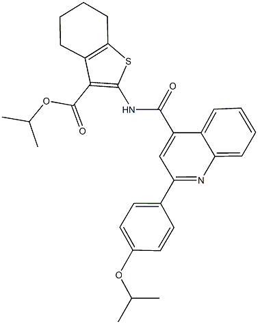 isopropyl 2-({[2-(4-isopropoxyphenyl)-4-quinolinyl]carbonyl}amino)-4,5,6,7-tetrahydro-1-benzothiophene-3-carboxylate 结构式