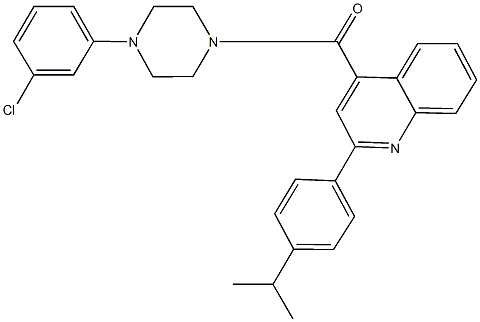 4-{[4-(3-chlorophenyl)-1-piperazinyl]carbonyl}-2-(4-isopropylphenyl)quinoline 结构式