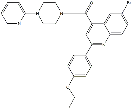 6-bromo-2-(4-ethoxyphenyl)-4-{[4-(2-pyridinyl)-1-piperazinyl]carbonyl}quinoline 结构式