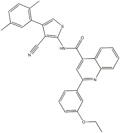 N-[3-cyano-4-(2,5-dimethylphenyl)-2-thienyl]-2-(3-ethoxyphenyl)-4-quinolinecarboxamide 结构式