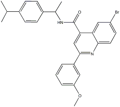 6-bromo-N-[1-(4-isopropylphenyl)ethyl]-2-(3-methoxyphenyl)-4-quinolinecarboxamide 结构式