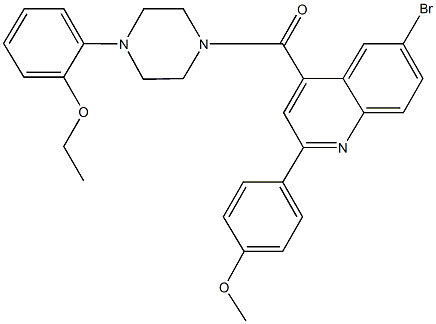 6-bromo-4-{[4-(2-ethoxyphenyl)-1-piperazinyl]carbonyl}-2-(4-methoxyphenyl)quinoline 结构式