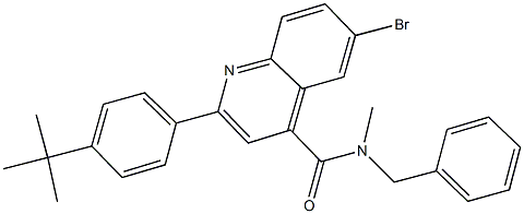 N-benzyl-6-bromo-2-(4-tert-butylphenyl)-N-methyl-4-quinolinecarboxamide 结构式