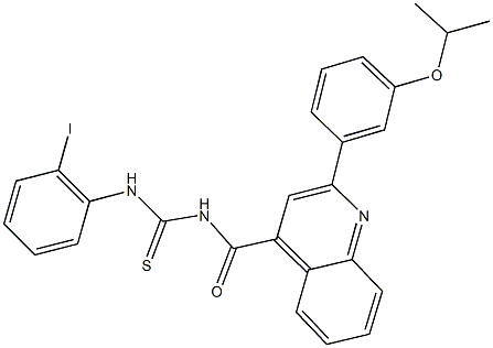 N-(2-iodophenyl)-N'-{[2-(3-isopropoxyphenyl)-4-quinolinyl]carbonyl}thiourea 结构式