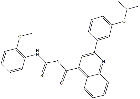 N-{[2-(3-isopropoxyphenyl)-4-quinolinyl]carbonyl}-N'-(2-methoxyphenyl)thiourea 结构式