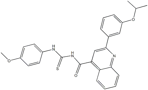 N-{[2-(3-isopropoxyphenyl)-4-quinolinyl]carbonyl}-N'-(4-methoxyphenyl)thiourea 结构式