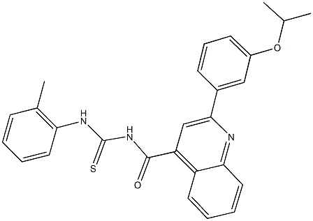 N-{[2-(3-isopropoxyphenyl)-4-quinolinyl]carbonyl}-N'-(2-methylphenyl)thiourea 结构式