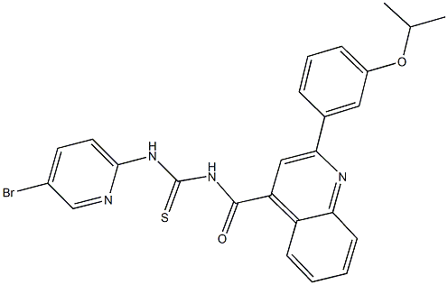 N-(5-bromo-2-pyridinyl)-N'-{[2-(3-isopropoxyphenyl)-4-quinolinyl]carbonyl}thiourea 结构式