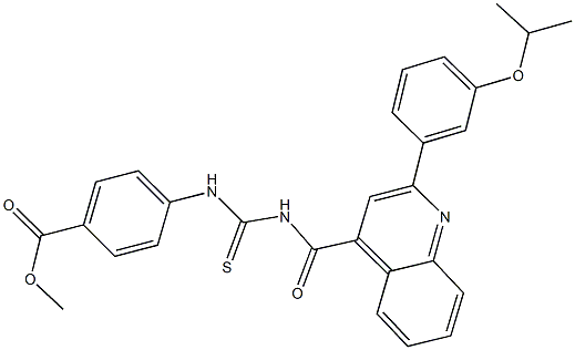 methyl 4-{[({[2-(3-isopropoxyphenyl)-4-quinolinyl]carbonyl}amino)carbothioyl]amino}benzoate 结构式