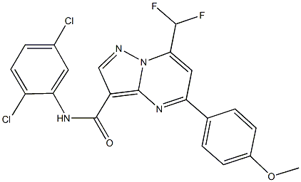 N-(2,5-dichlorophenyl)-7-(difluoromethyl)-5-(4-methoxyphenyl)pyrazolo[1,5-a]pyrimidine-3-carboxamide 结构式