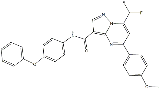 7-(difluoromethyl)-5-(4-methoxyphenyl)-N-(4-phenoxyphenyl)pyrazolo[1,5-a]pyrimidine-3-carboxamide 结构式