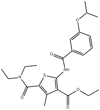 ethyl 5-[(diethylamino)carbonyl]-2-[(3-isopropoxybenzoyl)amino]-4-methyl-3-thiophenecarboxylate 结构式