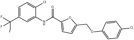 5-[(4-chlorophenoxy)methyl]-N-[2-chloro-5-(trifluoromethyl)phenyl]-2-furamide 结构式