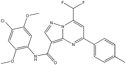 N-(4-chloro-2,5-dimethoxyphenyl)-7-(difluoromethyl)-5-(4-methylphenyl)pyrazolo[1,5-a]pyrimidine-3-carboxamide 结构式