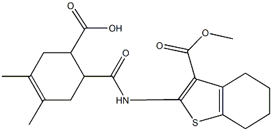 6-({[3-(methoxycarbonyl)-4,5,6,7-tetrahydro-1-benzothien-2-yl]amino}carbonyl)-3,4-dimethyl-3-cyclohexene-1-carboxylic acid 结构式