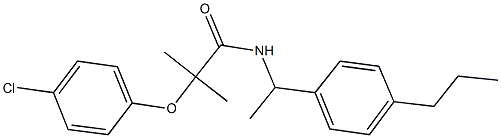 2-(4-chlorophenoxy)-2-methyl-N-[1-(4-propylphenyl)ethyl]propanamide 结构式