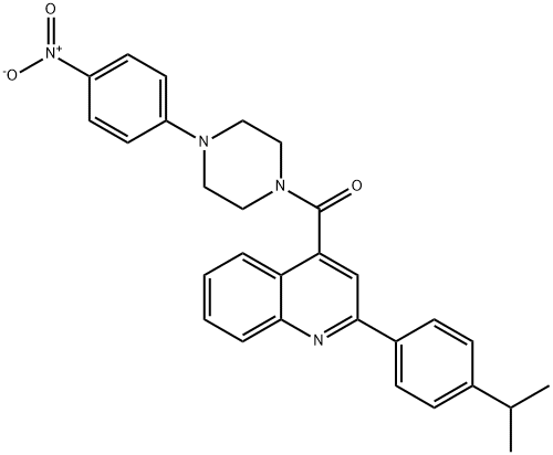 4-[(4-{4-nitrophenyl}-1-piperazinyl)carbonyl]-2-(4-isopropylphenyl)quinoline 结构式