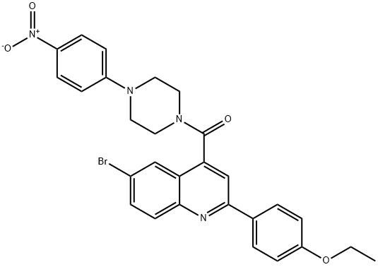 6-bromo-2-(4-ethoxyphenyl)-4-[(4-{4-nitrophenyl}-1-piperazinyl)carbonyl]quinoline 结构式