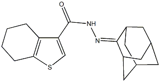 N'-tricyclo[3.3.1.1~3,7~]dec-2-ylidene-4,5,6,7-tetrahydro-1-benzothiophene-3-carbohydrazide 结构式