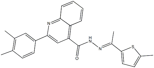 2-(3,4-dimethylphenyl)-N'-[1-(5-methyl-2-thienyl)ethylidene]-4-quinolinecarbohydrazide 结构式